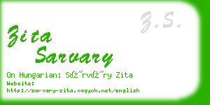 zita sarvary business card